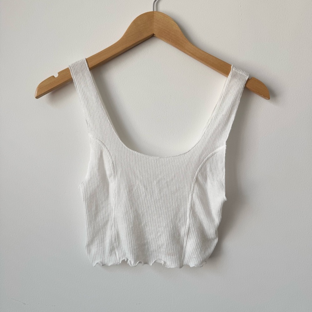 Urban Outfitters White Ribbed Tank Top